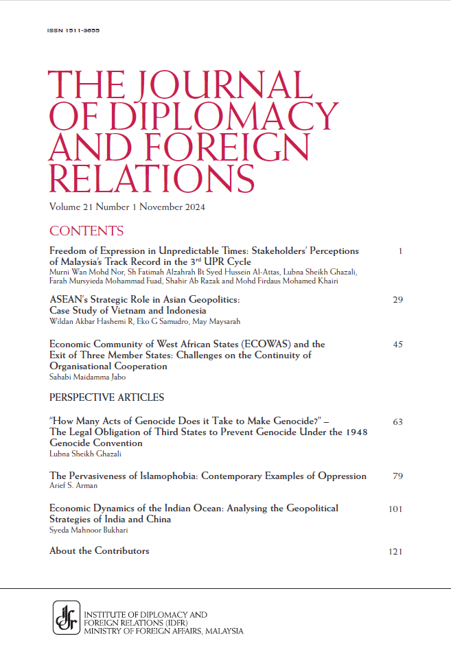 THE JOURNAL OF DIPLOMACY AND FOREIGN RELATIONS -VOLUME 21 Number 1 November 2024